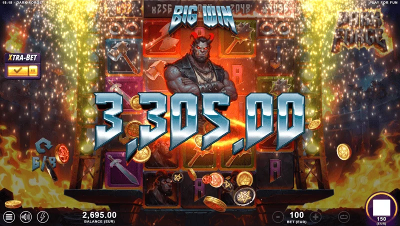 Dark Forge - big win with an active doubling scale